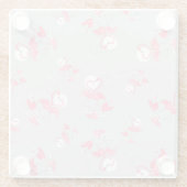 フラミンゴ数々のラブコースター ガラスコースター (裏面)