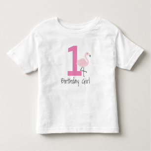 フラミンゴ数誕生日のワイシャツ(年齢を変えることができます) トドラーTシャツ