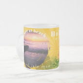 フラミンゴ旅行の思い出フォトマスタードマグ フロストグラスマグカップ (正面左)