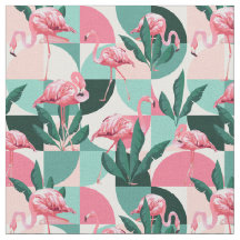 フラミンゴ模様の織物