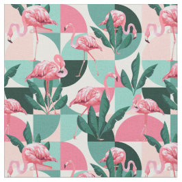 フラミンゴ模様の織物 ファブリック