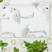 フラミンゴ模様 キッチンタオル (折り畳み)