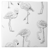 フラミンゴ模様 タイル (正面)