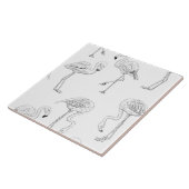 フラミンゴ模様 タイル (側面)