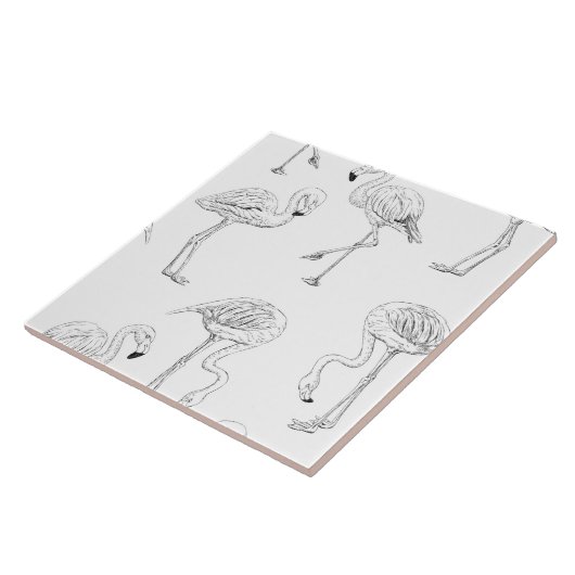 フラミンゴ模様 タイル (側面)