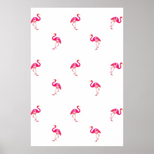 フラミンゴ模様，鳥のポスター，夏 ポスター (正面)
