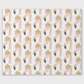 フラミンゴ水の色絵を描の紙 – ラッピング ラッピングペーパー (フラット)