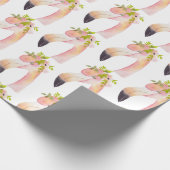 フラミンゴ水の色絵を描の紙 – ラッピング ラッピングペーパー (角)