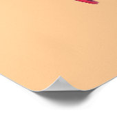 フラミンゴ水彩画かわいらし画 ポスター (角)