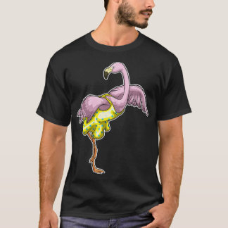 フラミンゴ水玉模様ドレス Tシャツ