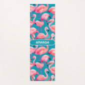 フラミンゴ水色パタカラフルーン ヨガマット (正面)