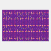 フラミンゴ海とグリーティングクリスマスラッピングパップ ラッピングペーパーシート (正面2)