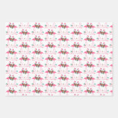 フラミンゴ海とグリーティングクリスマスラッピングパップ ラッピングペーパーシート (正面)