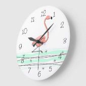 フラミンゴ海のクロック番号の丸 ラージ壁時計 (傾斜)