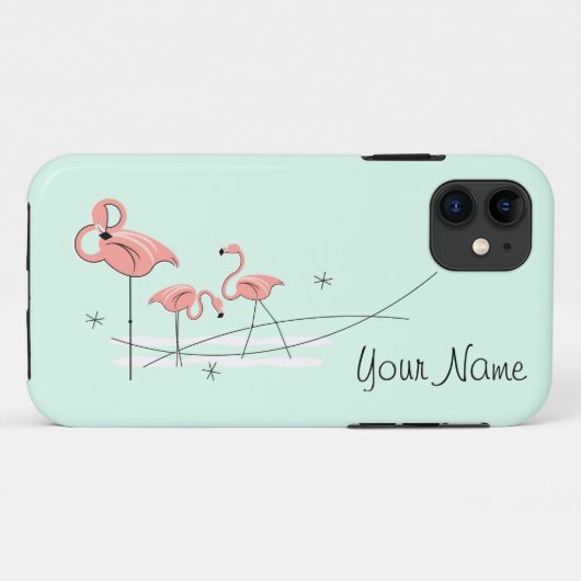 フラミンゴ海アクアトリオ'名前' iPhoneケース Case-Mate iPhoneケース (裏面(横))