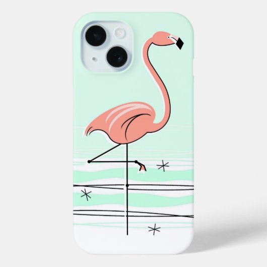 フラミンゴ海アクアiPhoneケース Case-Mate iPhoneケース (裏面)