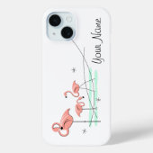 フラミンゴ海トリオ'名前' iPhoneケース Case-Mate iPhoneケース (裏面)