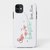 フラミンゴ海トリオ'名前' iPhone 11タフ Case-Mate iPhoneケース (裏面)