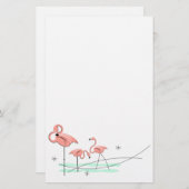 フラミンゴ海トリオ文房具 便箋 (正面/裏面)