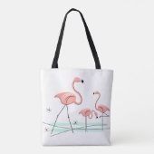 フラミンゴ海トリオ2オールオーバー トートバッグ (裏面)