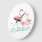 フラミンゴ海トリオ2クロックラウンド ラージ壁時計 (傾斜)