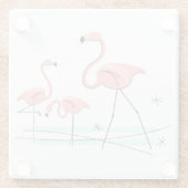 フラミンゴ海トリオ2コースターガラス ガラスコースター (裏面)