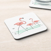 フラミンゴ海トリオ2コースタープラスチック コースター (左側)