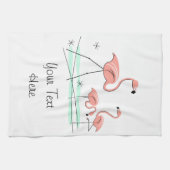 フラミンゴ海トリオ2文字キッチンタオル キッチンタオル (横)