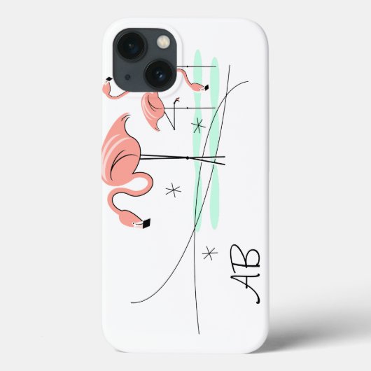 フラミンゴ海トリオ3 'モノグラム' iPadケース Case-Mate iPhoneケース (裏面)