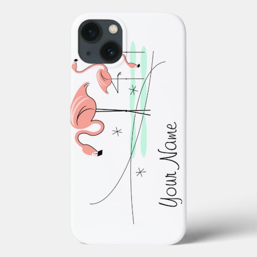 フラミンゴ海トリオ3 '名前' iPadケース Case-Mate iPhoneケース (裏面)