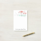 フラミンゴ海トリオ3 "文字" ポストイット (デスク上)