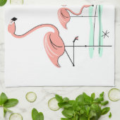 フラミンゴ海トリオ4キッチンタオル キッチンタオル (折り畳み)