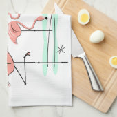 フラミンゴ海トリオ4キッチンタオル キッチンタオル (四つ折り)