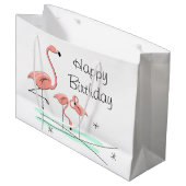 フラミンゴ海トリオ4ハッピーバースデーラージ ラージペーパーバッグ (正面アングル)