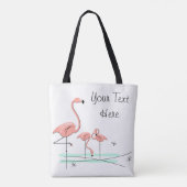 フラミンゴ海トリオ4文字オールオーバーtote トートバッグ (裏面)