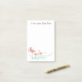 フラミンゴ海トリオ「文字」 ポストイット (デスク上)