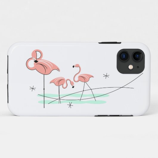 フラミンゴ海トリオiPhone 11タフ Case-Mate iPhoneケース (裏面(横))