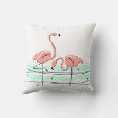 フラミンゴ海ペア正方形 クッション (裏面)