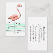 フラミンゴ海名刺（白） 名刺 (正面/裏面)