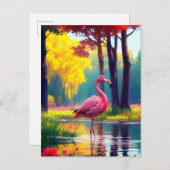 フラミンゴ湖に立つ–365476 案内ポストカード (正面/裏面)