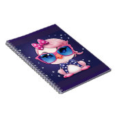 フラミンゴ漫画とアメリカ国旗–14484 ノートブック (右側)