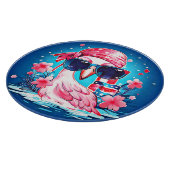 フラミンゴ漫画とアメリカ国旗–69681 カッティングボード (角)