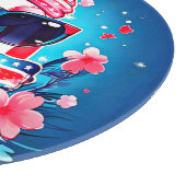 フラミンゴ漫画とアメリカ国旗–69681 カッティングボード (角)