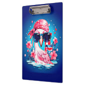 フラミンゴ漫画とアメリカ国旗–69681 クリップボード (左)