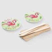 フラミンゴ熱帯エレガントシダの水色 ハンドファン (組立なし)