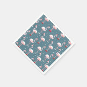 フラミンゴ熱帯クリスマス スタンダードカクテルナプキン (角)