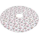 フラミンゴ熱帯クリスマス ブラッシュドポリエステルツリースカート (アングル)