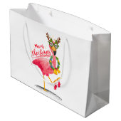 フラミンゴ熱帯クリスマス ラージペーパーバッグ (裏面アングル)