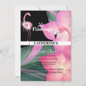 フラミンゴ熱帯グラムフローラブライダルシャワー 招待状 (正面)