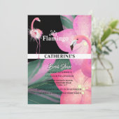 フラミンゴ熱帯グラムフローラブライダルシャワー 招待状 (スタンド正面)